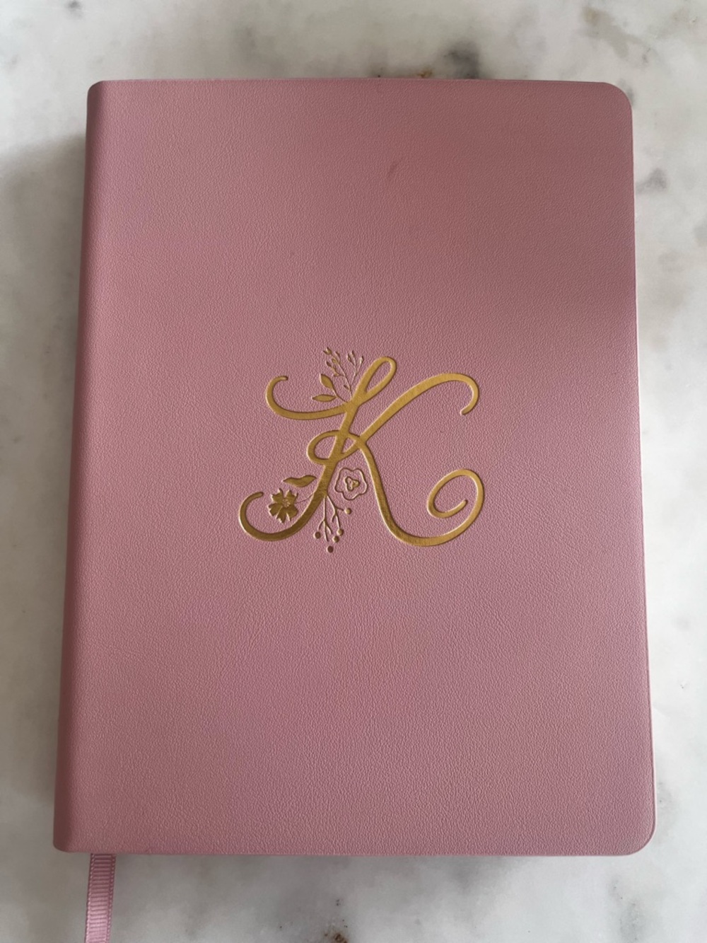 NWT Monogrammed Pink Journal with Gold 'K' Accent